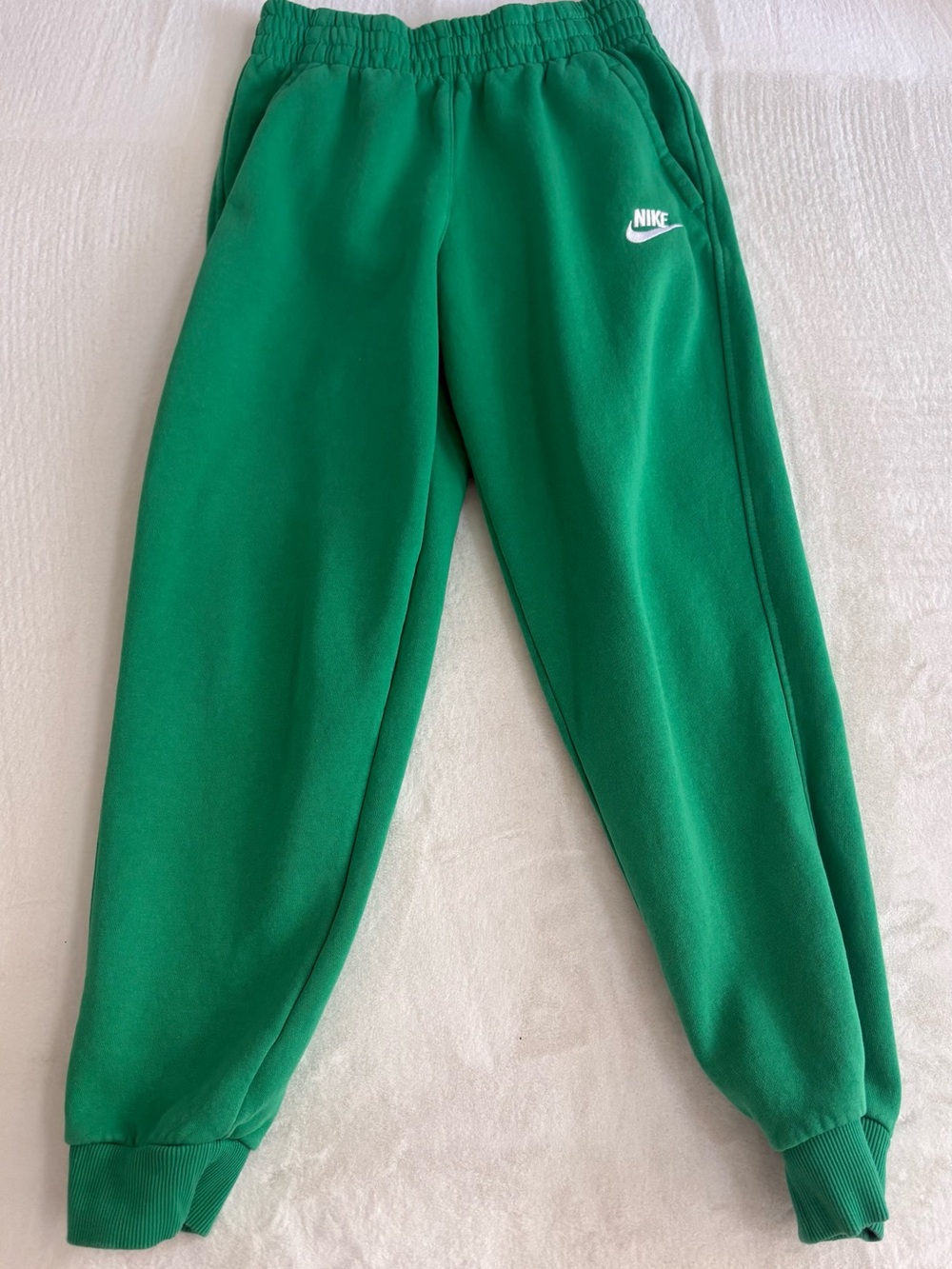 Nike Kids Green Joggers with White Logo